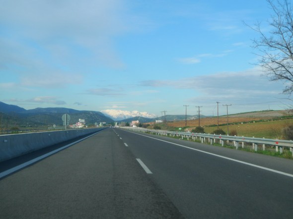 on the road