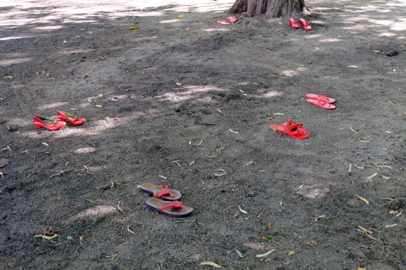 red shoes